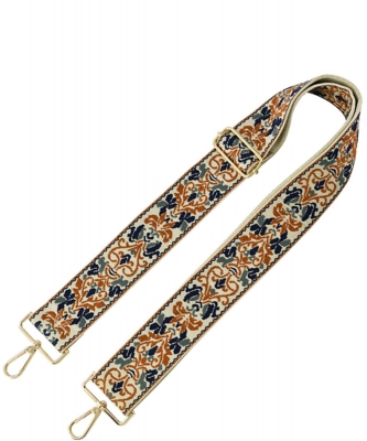 Wide Tribal Pattern Guitar Strap SS050V TAN/BEIGE